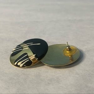 Retro Black and Gold Earrings
